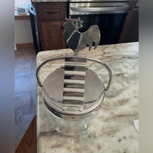 Silver Rooster Glass Jar MWF